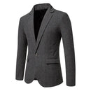 Classic Men's Casual Blazer Jackets SIngle Button Vintage Check Suit Coat Male Khaki