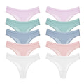WarmSteps 10PCS Women's Panties Set Simple Striped Thongs Female Cotton Underwear Sexy Lingerie Cozy Sports G-Strings Underpants