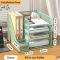 Office desktop file rack metal bookstand Multi-function integrated storage rack Office supplies folder storage box Multi-layer