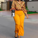 2 Piece Women Sets 2025 New Arrival Plus Size Spring Summer Matching Sets Print Two Pieces Sets Top Pants Suits Outfits Clothing