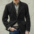 2025 Autumn Winter Men's Coat Jackets Corduroy Casual Suits With Shoulder Pads Fashion Lapel Long-Sleeved Solid Jacket Models