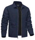 TACVASEN Lightweight Work Jackets Mens Classic Tunic Style Zipper Pockets Bomber Jackets Full Zip Spring Fall Jacket Outwear