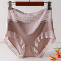 Plus Size Satin Panties Women's New Sexy High Quality Satin Transparent Mesh Women Underwear No Trace Big Briefs Large Sizes