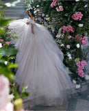 LORIE Shiny Glitter Princess Wedding Dresses A Line Off The Shoulder Bride Dress Sweetheart Neck Dubai Wedding Gowns Customized