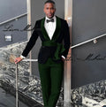 Black Velvet Jacket Men's 3 Piece Suit Wedding Groom Tuxedo 2024 Fashion Customized Men's Clothes Elegant