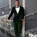 Black Velvet Jacket Men's 3 Piece Suit Wedding Groom Tuxedo 2024 Fashion Customized Men's Clothes Elegant