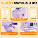 Color Instant Print Camera for kids, Christmas Birthday Gifts for Girls Boys, HD Digital Video Cameras No Ink Thermal Paper