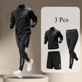 New Summer Running Suit Men's Quick Dry Jacket Suit Fitness Long Sleeve T-shirt Sweatshirt Half Zipper Sports Training