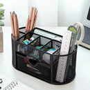 1pc Metal Multifunctional Pen Holder Office Supplies Creative Cool Crafts Desktop Hollow Storage Box