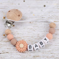 Baby Personalized Name Pacifier Chain Silicone Daisy Dummy Holder Chain For Handmade Wooden Baby Nipple Clips Nursing Chew Toys