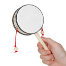 4 Inch Hand Shake Wooden Black Side Drum Orff Musical Instrument Rattle Childhood Classic Traditional Rattle Children Gifts Toys