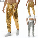2025 Men's Shiny Metallic Jogger Sweatpants Hip Hop Wet Look Trousers Men Club Party Festival Prom Streetwear Pantalones Hombre