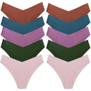 WHPC 10PCS/Set Women's Panties Seamless Fashion V-Cut Underwear Sexy Lingerie Comfort Sports Briefs Breathable Female Underpants