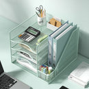 Office desktop file rack metal bookstand Multi-function integrated storage rack Office supplies folder storage box Multi-layer