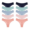 WarmSteps 10PCS Women's Panties Set Simple Striped Thongs Female Cotton Underwear Sexy Lingerie Cozy Sports G-Strings Underpants