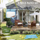Outdoor Courtyard Furniture Set with Table, Wicker Courtyard Set for Small Tavern, 2-Piece Set