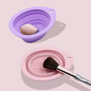 Silicone Makeup Brush Cleaner Folding Powder Puff Cleaning Bowl Eyeshadow Brushes Washing Soft Mat Beauty Tools Scrubber Box