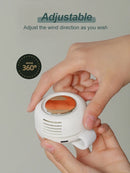 (Travel, shopping) Silent fan, adjustable, rechargeable and rotating, the best gift for summer