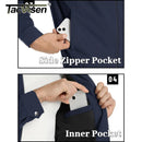 TACVASEN Lightweight Work Jackets Mens Classic Tunic Style Zipper Pockets Bomber Jackets Full Zip Spring Fall Jacket Outwear