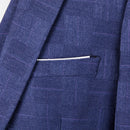 Blue Men's Plaid Blazer Jacket and Vest with Pants, Gray & Burgundy Available, Asian Size Mens Three Piece Set