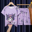 Summer Children's Pajamas Short Sleeve Girls Cartoon Old Boys Boys Home Clothes Set Pajama Sleepwear Robe Clothing Mother Kids