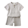 2-8 Years Children Casual Suit Kids Muslin T Shirt Shorts Pajamas Boy Girl Green White Tops Bottoms Summer 2 Pcs Clothing Set