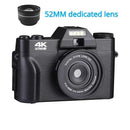 4K Digital Camera For Photography and Video Auto focus Anti-Shake 48MP Compact Vlogging Camera 3' '180°Flip Screen with Flash