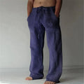 2025 Men's Cotton Linen Pants Oversized Jogger Sweatpants Casual Flower Print Plus Size Loose Wide Leg Pants Men Casual Trousers