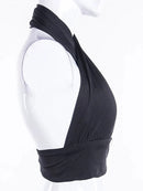 Women Strappy Cross Over Front Cut Out Halter Neck Sleeveless Backless Crop Top Bandage Vest Summer Sexy Tops Woman Clothes S-XL