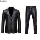 Men's Suit Sets Chic Shiny Gold 2 Pieces Suits Blazer+Pants Sets Stage Perform Clothes Party Nightclub Dancer Costume Sets Men
