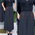 Elegant High-End Southeast Asian Cross-Border Thin Skirt Women's Loose-Fit Medium-Age Mother Bell Bottoms Anti-Wrinkle