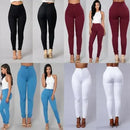Hot Women Pencil Stretch Slim Denim Skinny Jeans Pants High Waist Jeans Trousers