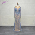 Elegant Long Sleeve Evening Dress for Women 2025 O-Neck Mermaid Wedding Party Luxury Beaded  Formal