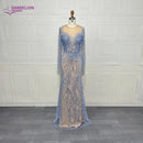 Elegant Long Sleeve Evening Dress for Women 2025 O-Neck Mermaid Wedding Party Luxury Beaded  Formal