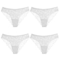 TrowBridge 4PCS Women's Panties Sweet Lace Underwear Sexy Lingerie Soft Silk Satin Female Briefs Hollow Out Mesh Cozy Underpants