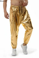 2025 Men's Shiny Metallic Jogger Sweatpants Hip Hop Wet Look Trousers Men Club Party Festival Prom Streetwear Pantalones Hombre