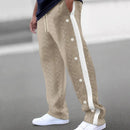 2024Spring and Autumn New Men's Trousers Texture Jacquard Single-Breasted Side Stripe Loose plus Size Casual Pants Sweatpants