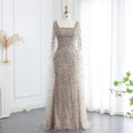 Sharon Said Luxury Arabic Turquoise Evening Dress with Cape Sleeves Sqaure Neck Dubai Women Wedding Party Gowns SS469 Customized