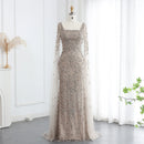 Sharon Said Luxury Arabic Turquoise Evening Dress with Cape Sleeves Sqaure Neck Dubai Women Wedding Party Gowns SS469 Customized
