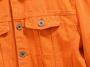Trendy Men's Spring and Autumn Orange Orange Denim Jacket Men's Shoulder Down Hong Kong Style Oversized Loose Casual Jacket Top