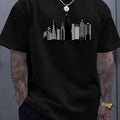 Men's Suit New York PrintingTT-shirt Casual Fashion All-Matching round Neck Half Sleeve