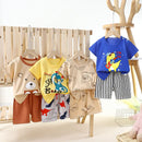 Spring Summer Baby Cotton Cartoon Clothes 2pcs Sets Baby Cotton Clothes T-shirts+Pants Set for Boys Girls Kids Sports Outwear