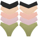 WHPC 10PCS/Set Women's Panties Seamless Fashion V-Cut Underwear Sexy Lingerie Comfort Sports Briefs Breathable Female Underpants