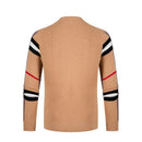 Autumn and Winter Men's Sweater Knitted Pullover New Soft Warm Striped Checker Round Neck Sweater Casual Fashion Men Clothing