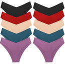 WHPC 10PCS/Set Women's Panties Seamless Fashion V-Cut Underwear Sexy Lingerie Comfort Sports Briefs Breathable Female Underpants